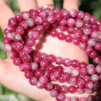 Natural Stone Beads Watermelon Tourmaline 8mm Polished Round Smooth Gemstone Beads for Jewelry Making Supplies 15 Inch(45 Beads) - color: Watermelon Tourmaline 8mm-45pcs