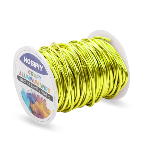 10 Gauge Aluminum Craft Wire, 2.5mm Jewelry Wire for Jewelry Making Supplies and DIY Metal Craft Art (Fluorescent Yellow, 65 Feet) - color: Fluorescent Yellow, size: 10Gauge 65FT