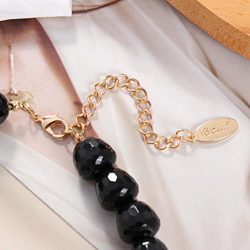 Bocar Necklace for Women, Multi Layer Statement Necklace, Long Chain Chunky Bib Seed Beads Necklace, Necklace Earring Set for Women Gift (NK-10693) - color: Black