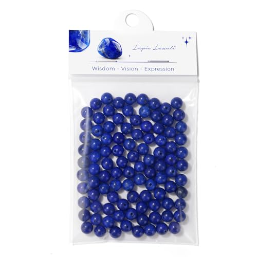 Raicegs 100pcs 6mm Lapis Lazuli Beads Natural Gemstone Beads Round Loose Beads for Jewelry Making DIY Bracelets Necklace - color: Lapis Lazuli, size: 6mm Round
