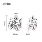 PH PandaHall 30pcs Tiger Head Pendants Animal Tiger Charms Pendant Antique Silver Alloy Tigers Charm Beads Dangle Charms for Necklace Bracelet Jewelry Makings Keychain DIY Craft Christmas - color: Antique Silver Tiger - 30pcs