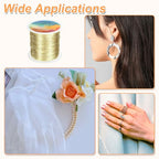 HARFINGTON Wire 328ft Length 26 Gauge Copper Craft Jewelry Wrapping Wire Tarnish Resistant Beading for Jewelry Making Supplies Crafting, Light Gold - color: Light Gold