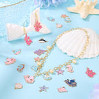 Cheriswelry 36Pcs Ocean Beach Sea Charms for Jewelry Making Assorted Summer Charms Starfish Shell Whale Jelly Fish Pendants 15-29mm for Earring Necklace Bracelet Supplies