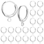 20 Pcs Silver Earring Hooks Small Round Earring Hoops with Loops Jewelry Making Supplies for DIY Dangle Earring Making - color: Silver