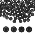 HARFINGTON 200pcs Black Acrylic Round Beads 6mm Dia 1.9mm Hole Plastic Resin Smooth Balls Loose Bead for Jewelry Making Bracelets Necklace Earrings DIY - color: Black, size: 6mm
