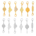 12pcs Magnetic Jewelry Clasp, 6 Styles Premium Magnetic Necklace Extenders with Double Lobster Clasps Jewelry Closures for Necklaces Bracelets (Silver, Gold-Colored)