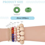 PH PandaHall 2000 Pcs 3mm 8/0 Glass Seed Beads Round Lined Waist Beads Colorful Tiny Spacer Czech Beads for Earring Bracelet Necklace Jewelry Making Green - color: Green-2000 Pcs