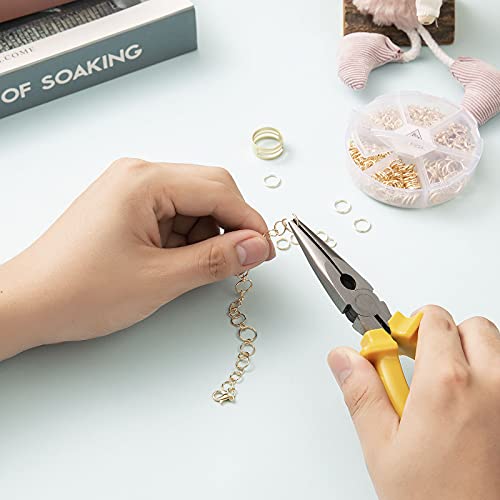 Handyman Crafts Jump Rings Kit With1000PCS Open Jump Rings 40PCS 12mm Lobster Clasps and Jump Rings Opener for Jewelry Making Keychains and Necklace Repair (Sliver) - color: Sliver