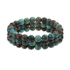 Bling Jewelry Natural Multi Color Semi Precious Gemstone Round Bead 8MM Strand Stackable Stretch Bracelet For Women Men Teen Unisex - color: Blue Set