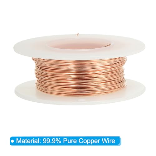 PATIKIL 89.89 Feet Solid Bare Copper Wire,24 Gauge 99.9% Pure Copper Wire 0.5mm Soft Beading Wire Metal Plant Stem Ties for Jewelry Craft (27.4m) - size: 0.5mm x 89.89ft