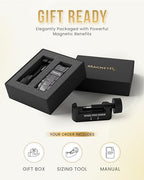MagnetRX® 3X Strength Magnetic Bracelets for Men – Effective Magnetic Mens Titanium Bracelet – Premium Fold–over Clasp & Adjustable Length with Sizing Tool & Gift Box (Gunmetal) - color: Gunmetal (3X Strength)