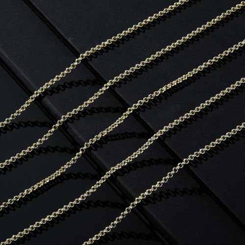 32.8 Feet Chains for Jewelry Making 14K Twist Chains Gold Plated Brass Necklace Craft Chains with Lobster Clasps and Jump Rings Bulk for DIY Bracelet Ankle Earring - color: Twist Rolo Gold