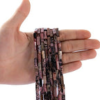 Natural Rhodochrosite Rectangle Tube Beads 4x13mm 38cm/str Loose Semi Gemstone Stone Beads for Making Bracelets Necklace Earrings - color: Rhodochrosite, size: 4x13mm Rectangle