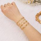 KYUNHOO 13FT/4M Stainless Steel Gold Jewelry Chain Roll on Bulk Embossed Moon Link Chains for Jewelry Making with Clasps and Jump Rings - color: Moon Gold