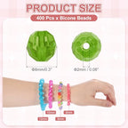 MECCANIXITY 400pcs Czech Faceted Bicone Beads 8mm Glass Spacer Bead Bulk for Jewelry Making & DIY Craft, Grass Green - color: Grass Green