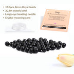 AD Beads 8mm Natural Round Loose Beads 110 Pieces, for Making 108 Mala Prayer Beads Necklace, Bracelet & Yoga Meditation, Jewelry Design (Matte Black Onyx) - color: Matte Black Onyx, size: 8mm-110pcs
