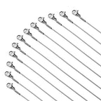 Loprome 12 Pcs Stainless Steel Snake Chain Necklace, Thin Round Snake Chains with Lobster Clasp for Jewelry Making, 1mm - color: steel, size: 20inch