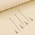 SMYHTGLIF 16 Inches Stainless Steel Necklace Chain Bulk for Jewelry Making 12 Pcs DIY Jewelry Chain Silver Adjustable Necklace - color: Silver Flat S, size: 16 inches