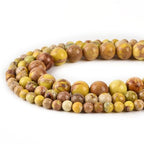 8mm Yellow Sea Sediment Imperial Jasper Round Gemstone Natural Stone Loose Beads for Jewelry Making Design Crafts 45 Pcs 15 Inch - color: Yellow, size: 8mm