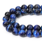 60pcs 6mm Natural Blue Tiger Eye Gemstone Beads Energy Healing Crystal Round Loose Stone Beads for Jewelry Making, DIY Bracelets Necklaces - color: Blue Tiger Eye, size: 6mm