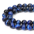 45pcs 8mm Natural Blue Tiger Eye Gemstone Beads Energy Healing Crystal Round Loose Stone Beads for Jewelry Making, DIY Bracelets Necklaces - color: Blue Tiger Eye, size: 8mm