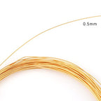 BEADIA 18K Gold Plated Wire 0.5mm 10 Meters Bead Cord for Bracelet Necklace Charm Beading Jewelry Making Findings - size: 0.5mm, style: 18K Gold