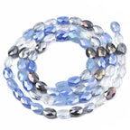 1 Box 210PCS Blue Flat Oval Glass Beads with Holes Faceted AB Color Plated Electroplate Spacer Loose Bead Charms Bulk for Jewelry Making Necklaces Bracelets Earrings DIY Craft Supplies - color: Blue