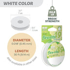 The Beadsmith Flex-Rite Beading Wire - 49-Strand Nylon-Coated Stainless-Steel Wire, 0.018" (0.45 mm) Dia, White, 30 ft Spool, Necklace & Bracelet String, for Jewelry Making Supplies - color: White, size: .018” Dia - 30 Ft