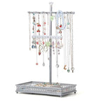 Meangood Jewelry Organizer Stand, 15.6" H Jewelry Tree Display Holder Stand for Bracelets Necklaces Earrings Rings, Gift for Women Girls (Silver) - color: Silver