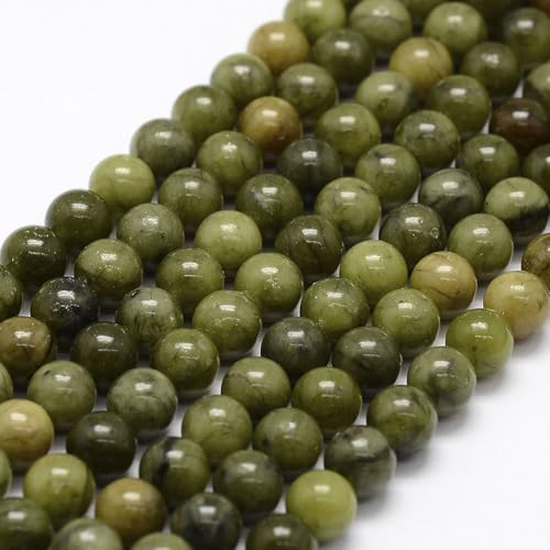 About 64pcs Round Taiwan Jade Beads Strands,6mm Dark Green Loose Spacer Beads, Crystal Stone for Necklace Earrings Jewelry Making, Hole: 1mm