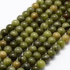 About 64pcs Round Taiwan Jade Beads Strands,6mm Dark Green Loose Spacer Beads, Crystal Stone for Necklace Earrings Jewelry Making, Hole: 1mm