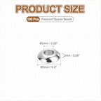 PATIKIL 100Pcs Stainless Steel Saucer Beads 2mm Hole Small Saucer Spacer Beads for DIY Jewelry Making Earrings Necklaces Crafts, Silver - size: 2 x 5 x 2mm (L x W x H)