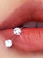 QWALIT Piercing Taper Threadless Insertion Tool - Titanium Labret Pin 16g, 18g, 20g - color: 31- tool + horseshoe ring 18g -silver