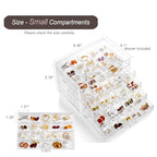 YUFONG Earring Holder Organizer Acrylic Earring Storage Box for Girls Women Jewelry Organizer Display Case with 100 Small Compartment (Clear, 5 Drawers)