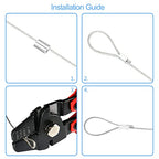 Wire Rope Crimping Tool Kit, with 1/16-304 Stainless Steel Cable 165 ft (7x7 Strand Core), 100 Cable Ferrule Aluminum Loop Sleeve Stops (165ft Rope 100 Loop, Red, 1) - color: Red