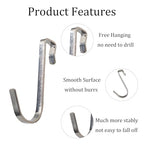 20Pcs J Shaped Stainless Steel Hanger Hook,Clip-on Wire Rack Hook, Hanging Sink Grid Hooks Wire Shelf Hooks for Kitchen Bedroom Office, Silver - color: Silver, size: 0.34"