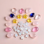 30 Pcs Crystal Glass Star Beads, Matte White 8mm Small Star Shape Crystal Lampwork Glass Loose Beads Lot for Jewelry Making DIY Jewelry Findings Beading Supplies