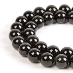 45pcs 8mm Natural Black Obsidian Gemstone Round Spacer Loose Stone Beads for Jewelry Making 15.5" 1 Strand (Black Obsidian, 8mm 45Beads) - color: Black Obsidian, size: 8mm 45Beads