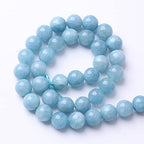 120PCS 6MM Blue Aquamarine Jade Loose Beads for Jewelry Making DIY Bracelet 2 Strands - color: Aquamarine Jade, size: 6mm (2 strands)
