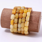 Natural Large Yellow Jade Cube Stone Beads 8x11mm 38cm/str Loose Semi Gemstone Stone Square Beads for Making Bracelets Necklace - color: Yellow Jade