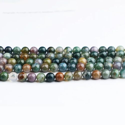 120Pcs Natural Indian Agate Beads, 6mm Round Gemstone Loose Beads 2 Strands (15") for Jewelry Making, DIY Necklace & Bracelet Supplies - color: 120 PC 6MM