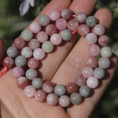 Natural Stone Beads 8mm Polished Round Smooth Gemstone Beads for Jewelry Making Supplies 15 Inch(45 Beads) (Alashan) - color: Alashan-45pcs