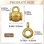Joez Wonderful Links Bail Beads, Hypoallergenic Alloy Column Spacer Beads - color: Style D, 100 Gold
