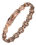 Jecanori Pure Copper Bracelet for Women,Copper Magnetic Bracelet With 3500 Gauss Magnets, Adjustable Jewelry Gift with Sizing Tool - color: Flower