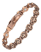 Jecanori Pure Copper Bracelet for Women,Copper Magnetic Bracelet With 3500 Gauss Magnets, Adjustable Jewelry Gift with Sizing Tool - color: Flower