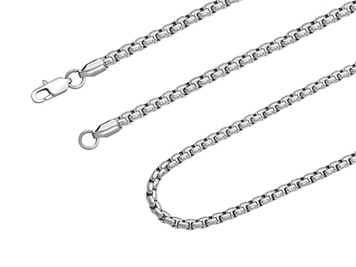 HAQUIL Stainless Steel Square Box Link Box Chain Necklace, Jewelry Gift for Men and Women 16/18/20/22/24/26/28/30" 1,2/1,5/2/3/4/5mm - size: 26inch, style: 2mm
