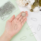 1 Box 120Pcs Kidney Wire Earring Hooks Silver Earring Wires Stainless Steel U Shaped Ear Wires Teardrop Dangle Drop Long Earring Findings for Jewelry Making Supplies DIY Craft Women Beginner - size: 33x13.5x0.6mm
