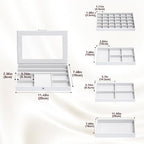 ProCase 5 Layers Stackable Jewelry Tray Box, Stackers Jewelry Trays for Dresser Drawer Storage, Jewelry Organizer Case with Lid -White