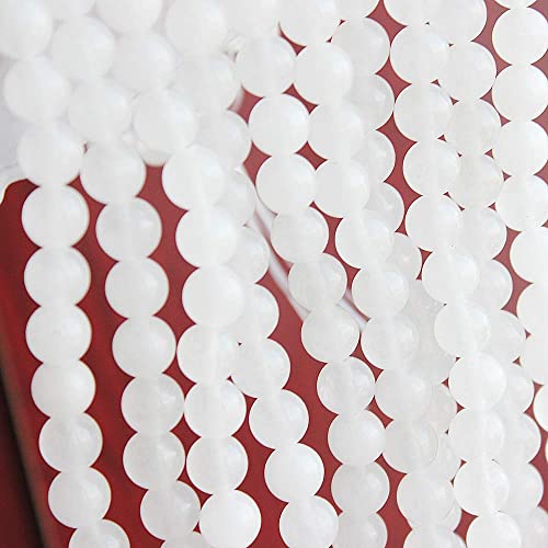 MJDCB Beads for Energy Bracelets Yoga Bracelet DIY Bracelet Natural Stone Beads White Jade 60 Pieces, 6mm - color: White Jade, size: 6mm