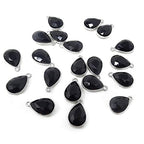 Honbay 20PCS 10x14mm Alloy Glass Crystal Waterdrops Teardrops Charms Pendant for Necklaces, Bracelets, Earrings, Jewelry Making and DIY Crafts - color: Black